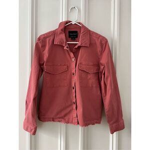 Sanctuary mauve pink lightweight button down cargo jacket with raw hem S